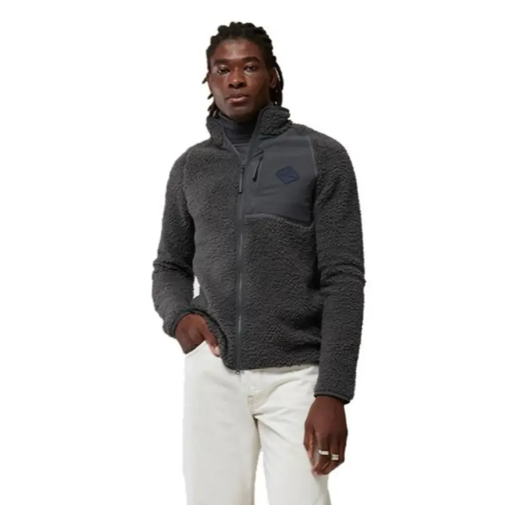 NWT J.Lindeberg Mens Zeke P Mild Layer Volcanic Ash (Gray), L, Fuzzy Full Zip,